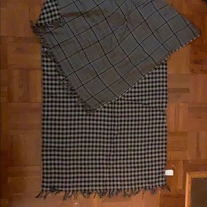 Muji reversible plaid scarf new without tag